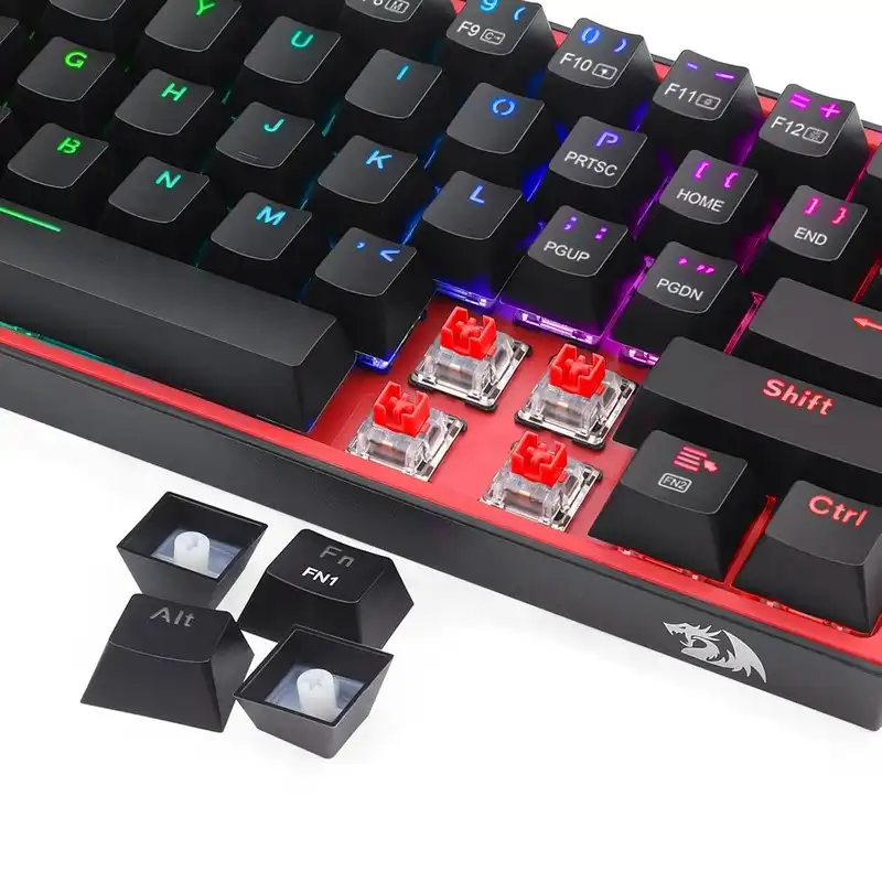 TECLADO MECANICO REDRAGON FIZZ PRO K616-RGB 60% INALAMBRICO RECARGABLE NEGRO