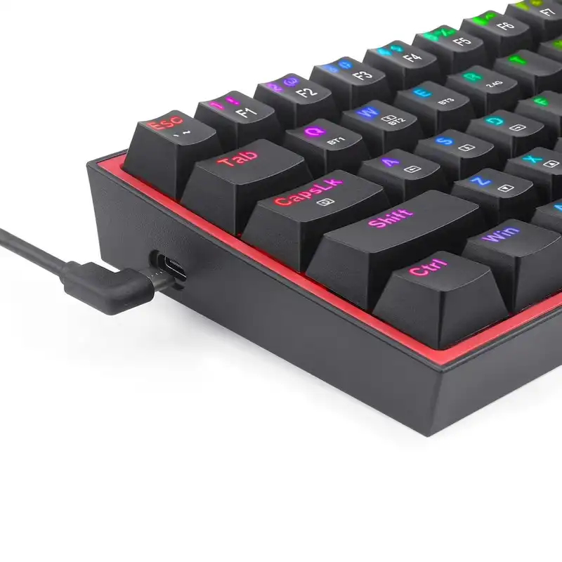 TECLADO MECANICO REDRAGON FIZZ PRO K616-RGB 60% INALAMBRICO RECARGABLE NEGRO
