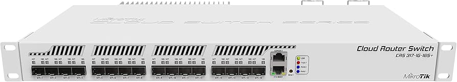 SWITCH 24 PUERTOS CON DOS PUERTOS SFP+ MIKROTIK CRS3171G16S+RM ARRANQUE DUAL 
