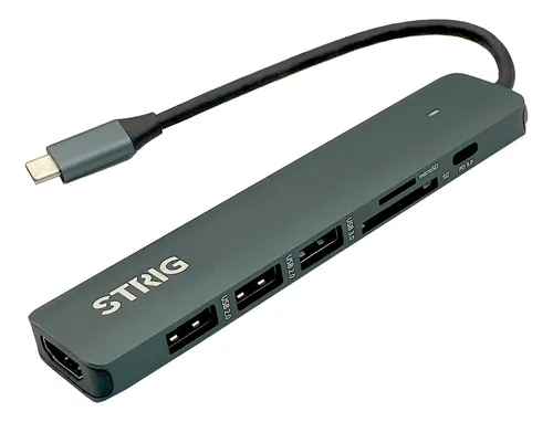 HUB STRIG USB-C 3 PUERTOS USB-A+1 USB-C+1 MICRO SD+1 HDMI 4K BS-HC703