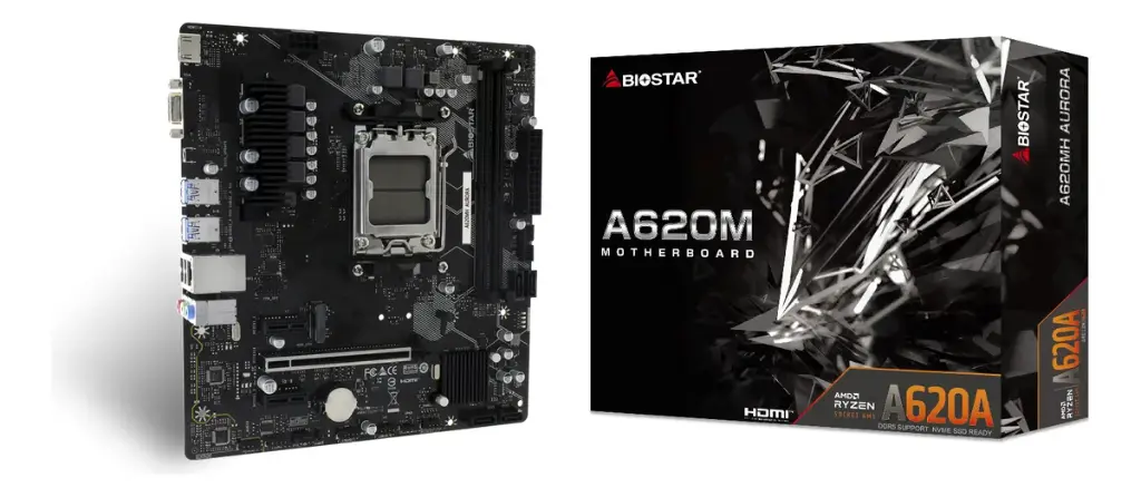 TARJETA MADRE BIOSTAR A620MH AURORA M-ATX AM5 2XDDR5