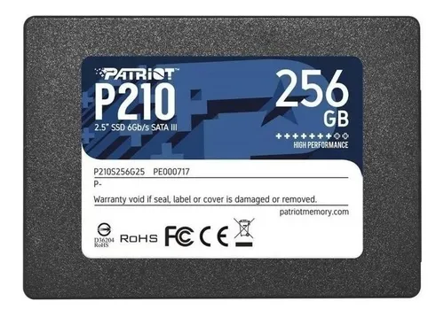 UNIDAD SSD 2.5" 256GB PATRIOT P210 SATA P210S256G25