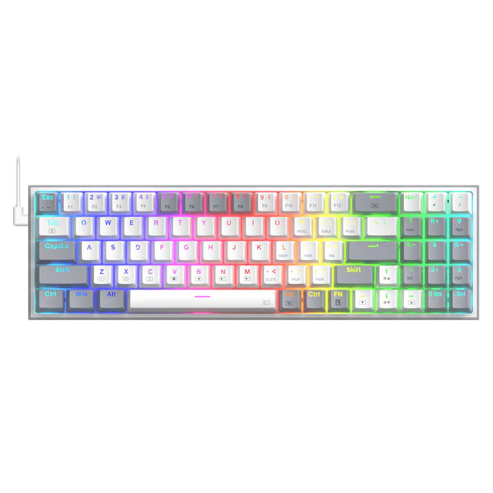 TECLADO MECANICO REDRAGON POLLUX K628WG-RGB 75%  TECLAS INTERCAMBIABLES SW-ROJO