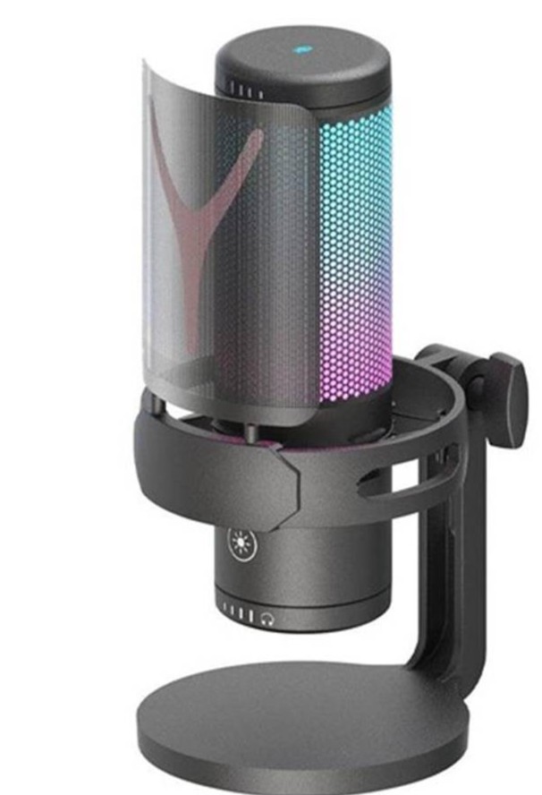 MICROFONO STREAMING REDRAGON RGB FRENRIS GM301 USB CON TRIPODE CONDESADOR Y 
