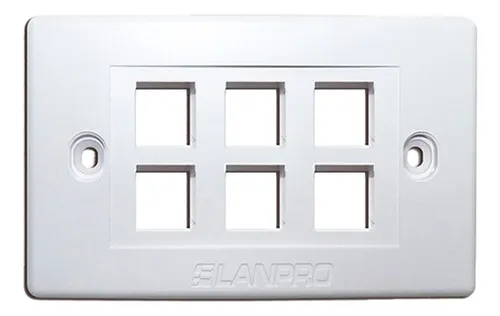 FACE PLATE LANPRO 6 PUERTO BLANCO 