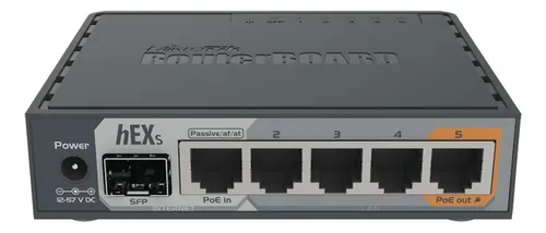 ROUTER MIKROTIK HEX S RB760IGS 5 PUERTOS GIGABIT + 1 SFP