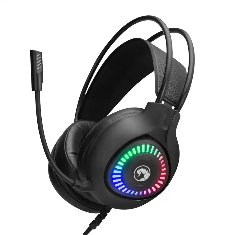 AUDIFONO CON MICROFONO GAMING MARVO AKARI 40 H8325 RGB EST. USB+3.5MM MULTIP. NEGRO