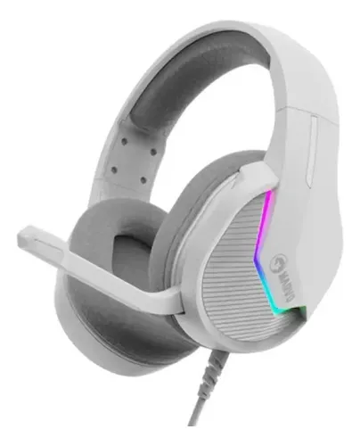 AUDIFONO CON MICROFONO GAMING MARVO H8618 TACTIC 40 RGB ESTATICO USB BLANCO