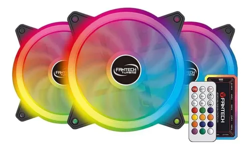 KIT DE FANES + CONTROLADOR + CONTROL FANTECH TURBINE FB-301 3 EN1 1200 RPM RGB BLACK EDITION