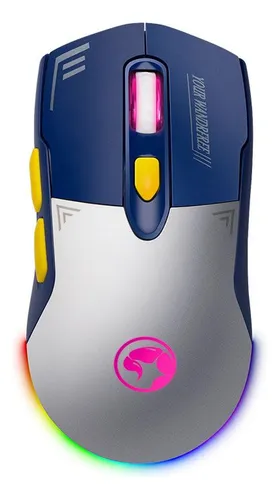 MOUSE GAMER MARVO M803W WH DUKE 20 INALAMBRICO MODO DUAL RECARGABLE BLANCO Y AZUL