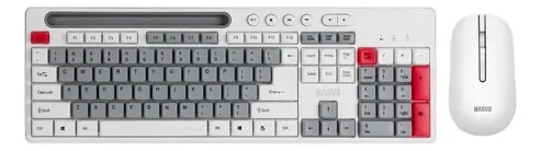 COMBO TECLADO Y MOUSE MARVO WS009 MULTIMEDIA INGLES USB BLANCO BATERIAS NO INCLUIDA