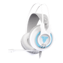 AUDIFONO CON MICROFONO GAMING FANTECH HG20 CHIEF II 3.5MM MULTIPLATAFORMA BLANCO LUZ AZUL