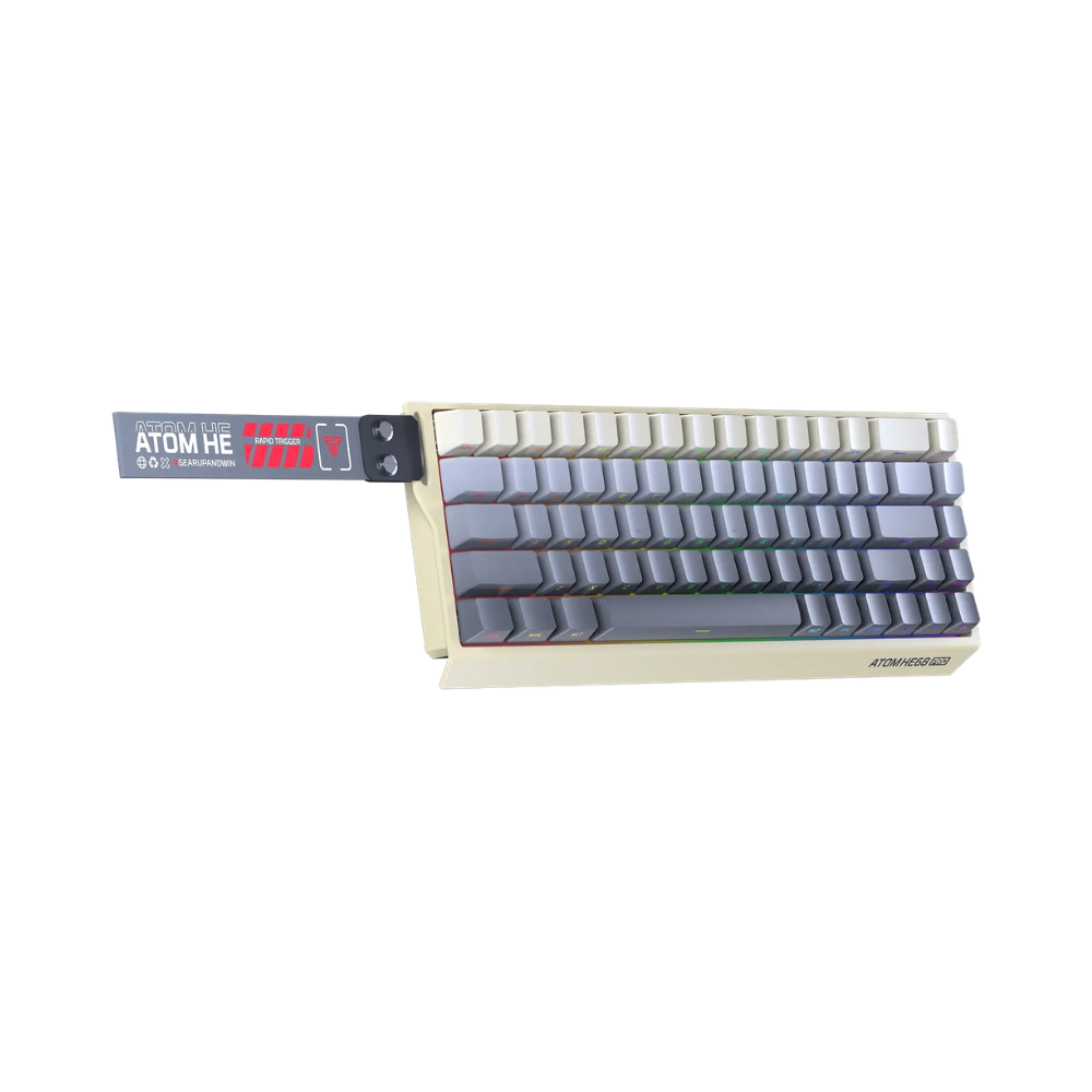 TECLADO MAGNETICO FANTECH ATOM HE68 PRO MK922 INGLES 75%  INALAMBRICO BEIGE SW-ESMERALDA 