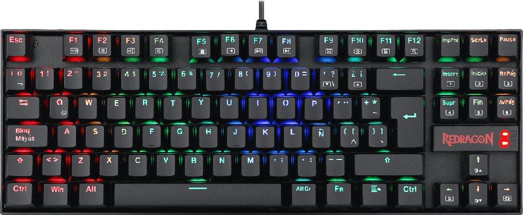 TECLADO MECANICO REDRAGON KUMARA K552RGB-1 80% USB NEGRO ESPAÑOL SW-AZUL