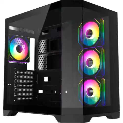 CASE LEADERTECH GAMING WARMACHINE PRO ATX 3XFAN ARGB CON FUENTE 850W 80+ BRONZE NEGRO