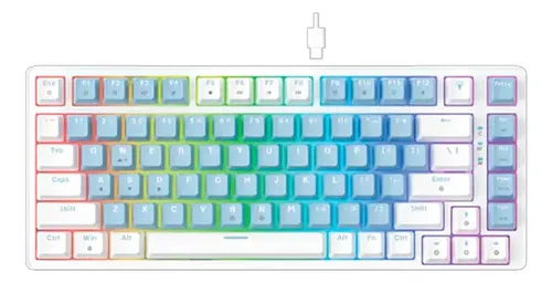 TECLADO MECANICO FANTECH ATOM X83 MK612 BLWH INGLES 60% AME AZUL SW-ROSADO 