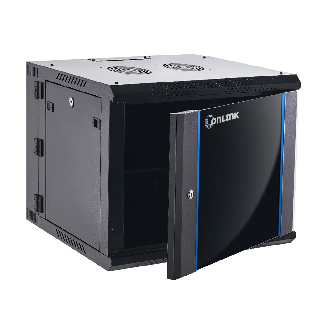 RACK DE PARED CERRADO ABATIBLE 9U 600X550X 501MM ONLINK