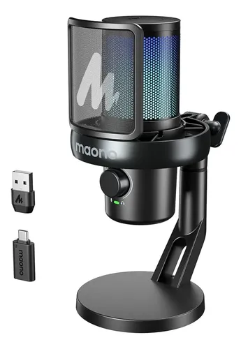MICROFONO STREAMING Y PODCAST MAONO RGB DGM20 USB CON TRIPODE CONDESADOR NEGRO (copia)