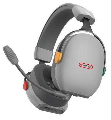 AUDIFONO CON MICROFONO GAMING FANTECH CARBON   WHG06 GY INALAMBRICO BLUETOOH 7.1 RGB GRIS
