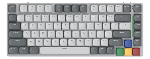 TECLADO MAGNETICO FANTECH ATOM HE68 PRO MK922 INGLES 75%  INALAMBRICO GRIS SW-ESMERALDA