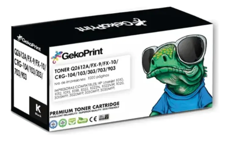 TONER GEKOPRINT Q2612A/12A CRG-104/103/303/703/903 FX-9/10 COMPATIBLE HP/CANON BLACK  