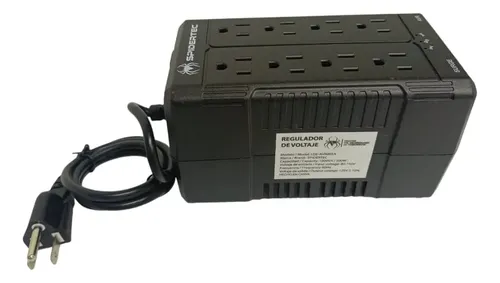 REGULADOR DE VOLTAJE SPIDERTEC 1000VA / 500W 8 TOMAS