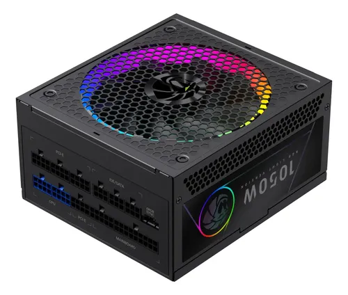 FUENTE DE PODER 1050W GAMEMAX GAMING RG PRO 1050G BK PCIE-5 RGB MODULAR CERTIFICADA 80+ GOLD NEGRA
