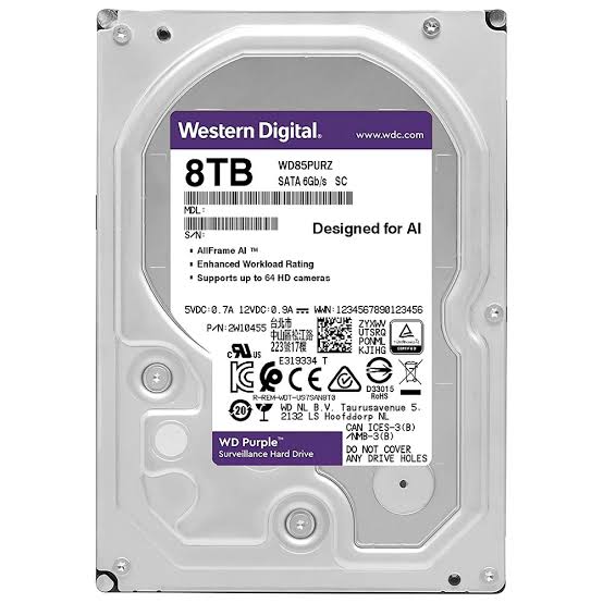 DISCO DURO 3.5" 8TB WD PURPLE WD85PURZ SATA