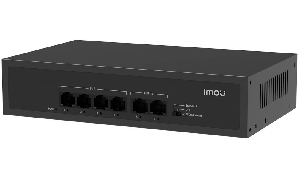 SWITCH IMOU SF106P 4 PUERTOS POE + 2UP 10/100 45W