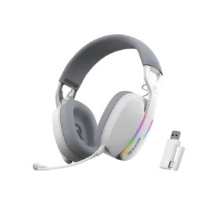 AUDIFONO CON MICROFONO GAMING MARVO PULZ 70W HG9086W WH RGB INALAMBRICO BLANCO