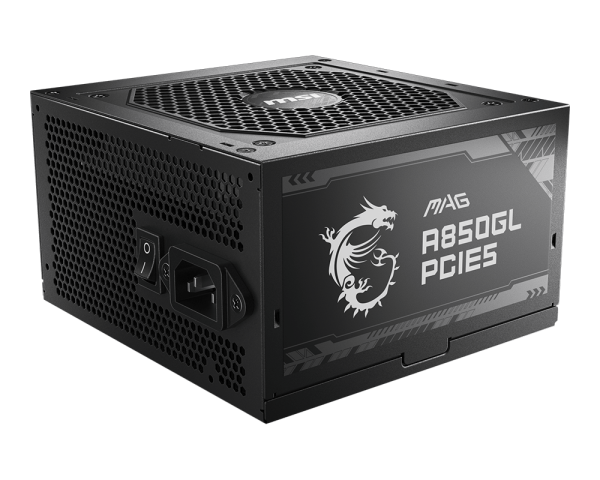 FUENTE DE PODER 850W MSI MAG A850GL PCIE-5 CERTIFICADA 80+ GOLD MODULAR NEGRO