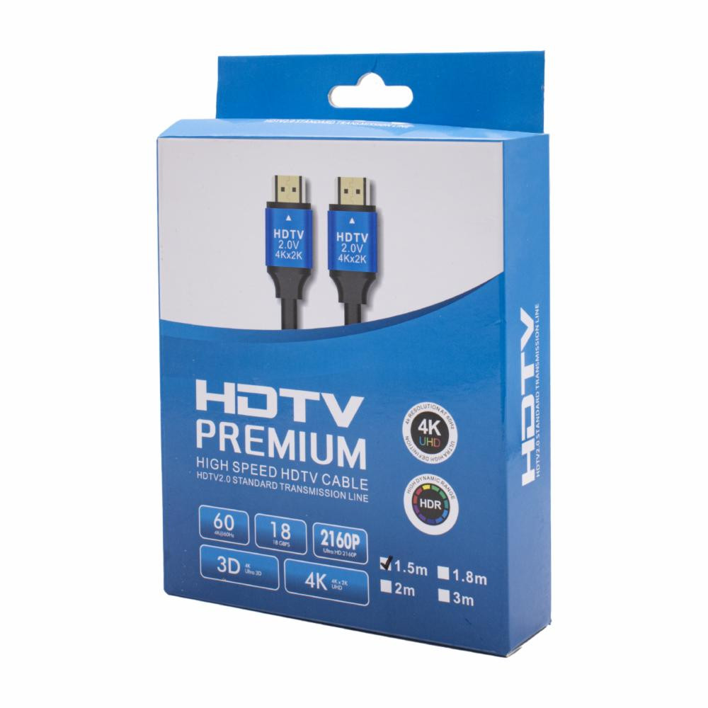 CABLE HDMI 1.5M 2K / 4K V2.0 PREMIUM CAJA
