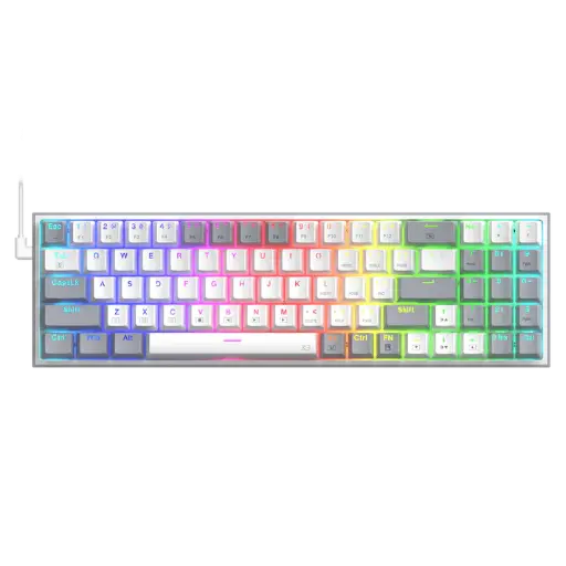 [00240] TECLADO MECANICO REDRAGON POLLUX K628WG-RGB 75%  TECLAS INTERCAMBIABLES BLANCO SW-ROJO