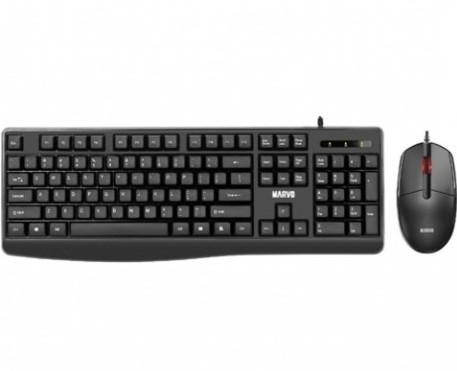 [01426] COMBO TECLADO Y MOUSE MARVO CM009 SP USB NEGRO