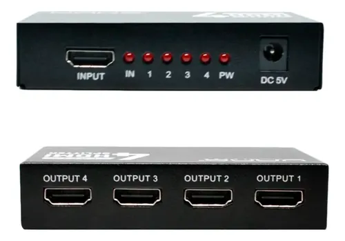 [00464] SPLITTER HDMI 4K 1 X 4 HDMI UNNO HB1205BK