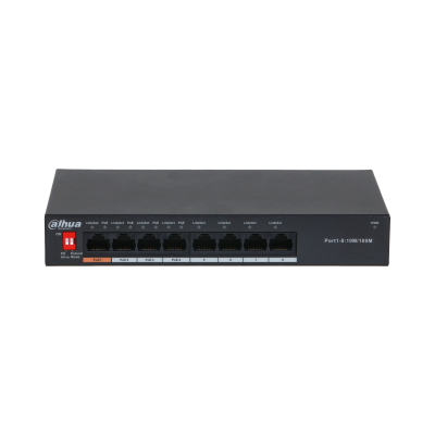 [01442] SWITCH  DAHUA DH-PFS3008-8ET-60 8 PUERTOS POE+10/100 60W 