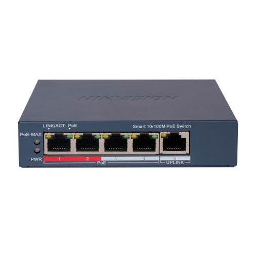 [01447] SWITCH 5 PUERTOS HIKVISION DS-3E1105P-EI/M 4 POE 10/100 + 1 UPLINK 10/100 45W