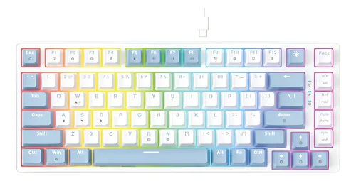 [01477] TECLADO MECANICO FANTECH ATOM X83 MK612 WHBL INGLES 60% AME BLANCO SW-ROSADO