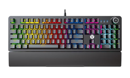 [01478] TECLADO MECANICO FANTECH MAXPOWER MK853V2 BK INGLES 100% NEGRO SW-ROJO