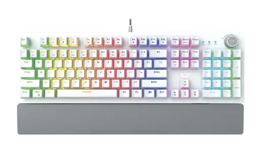 [01479] TECLADO MECANICO FANTECH MAXPOWER MK853V2 WE INGLES 100% BLANCO SW-ROJO