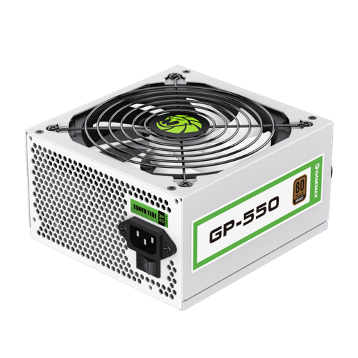 [01508] FUENTE DE PODER 550W GAMEMAX GP-550 WH CERTIFICADA 80+ BRONZE BLANCA 