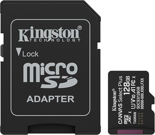 [01605] MEMORIA MICROSDXC 128GB KINGSTON SDCS3/128GB CLASE 10 CANVAS SELECT PLUS