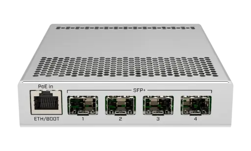 [01635] SWITCH MIKROTIK 4 PUERTOS SFP+ CON 1 PUERTO GIGA CSR305-1G-4S+IN