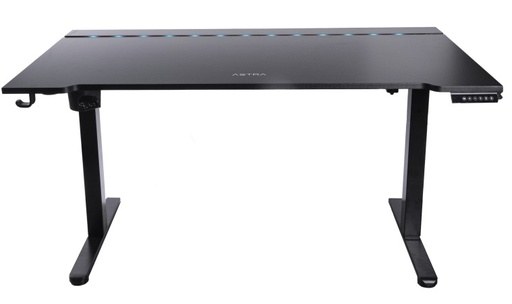 [01652] MESA GAMING ASTRA ASTEGT06 140 X 60 CM CON MOTOR DE ELEVACION RGB CARGA 70KG NEGRA