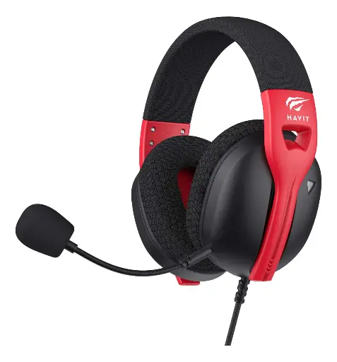 [01661] AUDIFONO CON MICROFONO GAMING HAVIT GAMENOTE  FUXI-H5D 3.5MM MULTIPLATAFORMA NEGRO Y ROJO