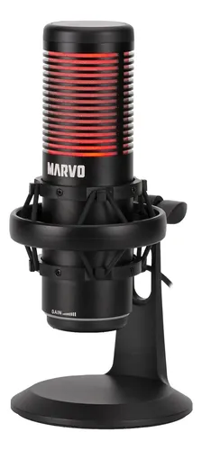 [01867] MICROFONO STREAMING MARVO MIC-07 BK BLAST 60 USB CANCELACION DE RUIDO NEGRO