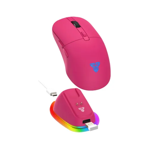 [02004] MOUSE GAMER FANTECH KANATA WG9RD PK RGB 12000 DPI INALAMBRICO ROSADO