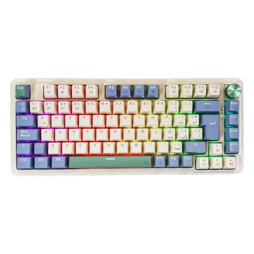 [02036] TECLADO MECANICO REDRAGON UCAL PRO K673CPG-RGB-PRO SP 75% INALAMBRICO TRI-MODO BLANCO/AZUL SW-ROJO