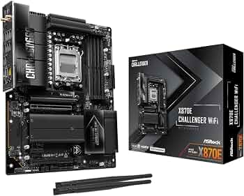 [01107] TARJETA MADRE ASROCK X870 CHALLENGER WIFI ATX AM5 4XDDR5 NEGRA