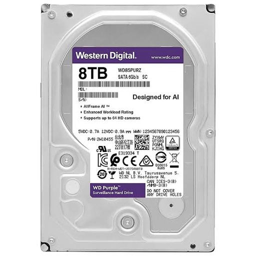 [02139] DISCO DURO 3.5" 8TB WD PURPLE WD83PURZ SATA